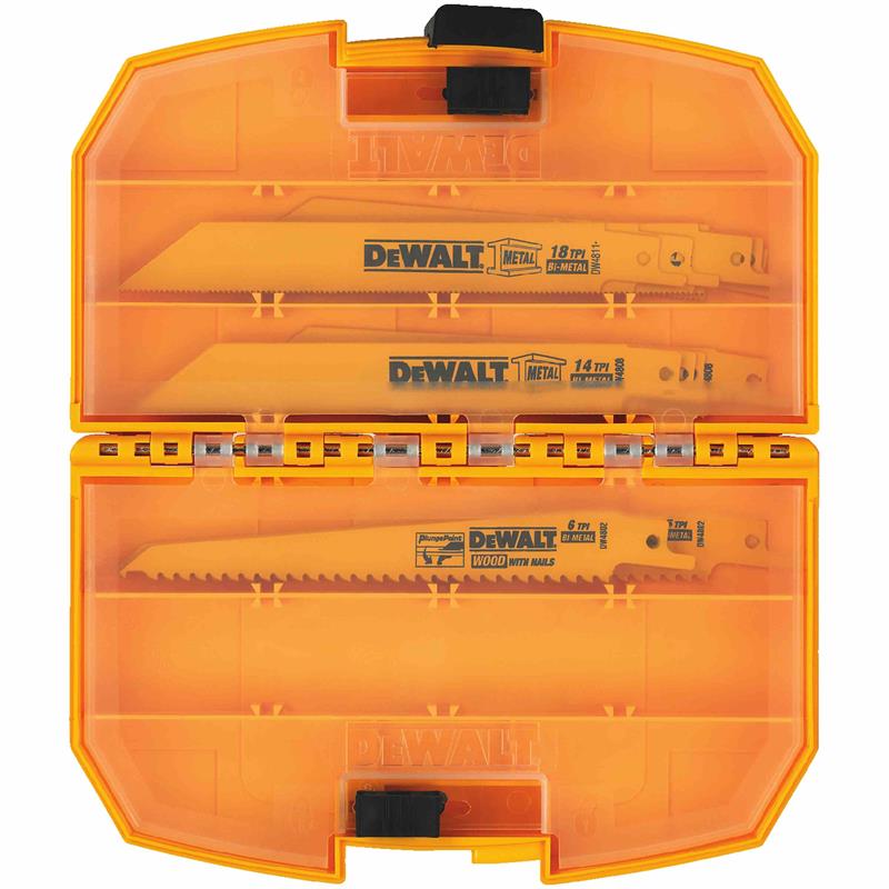 dewalt DW4890 15 piece bi metal reciprocating saw blade set with tough case Spears